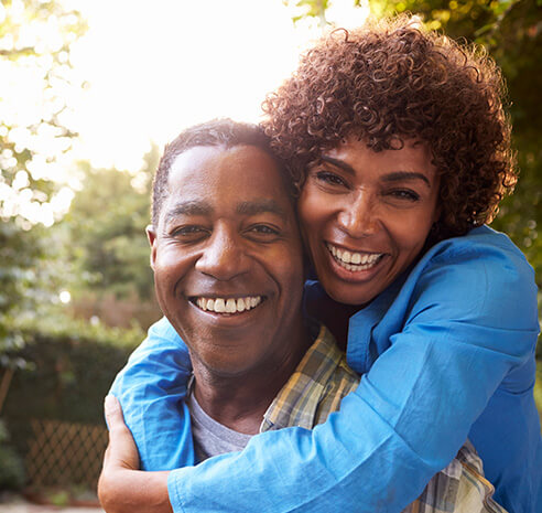 happy, smiling couple