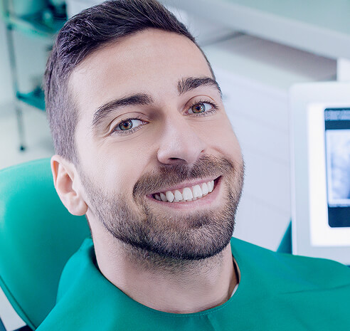 man at the dentist