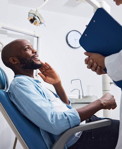 man at the dentist