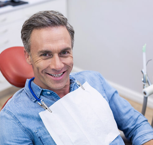 happy man at the dentist