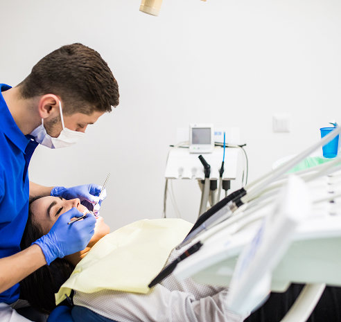 dentist working on patient